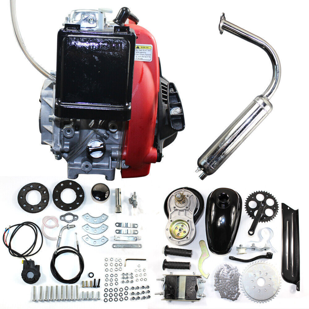 49CC 4-Stroke Gas Petrol Motorized Bike Engine Motor Kit Belt Gear / Chain Drive