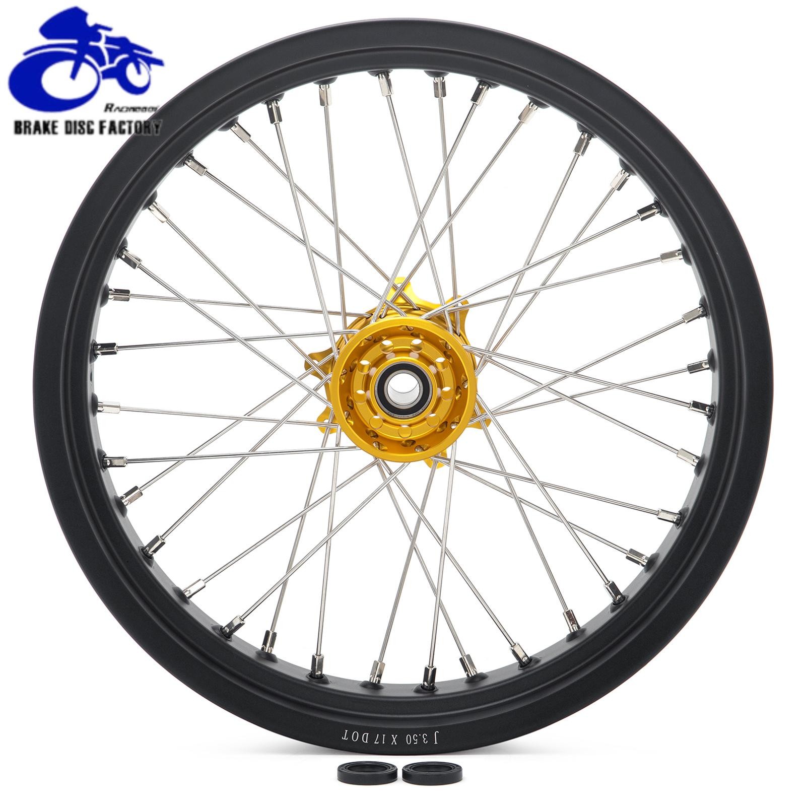 17*3.5/17*4.25 Spoked Wheel Gold Hub Set For SURRON UB Ultra Bee Supermoto eBike