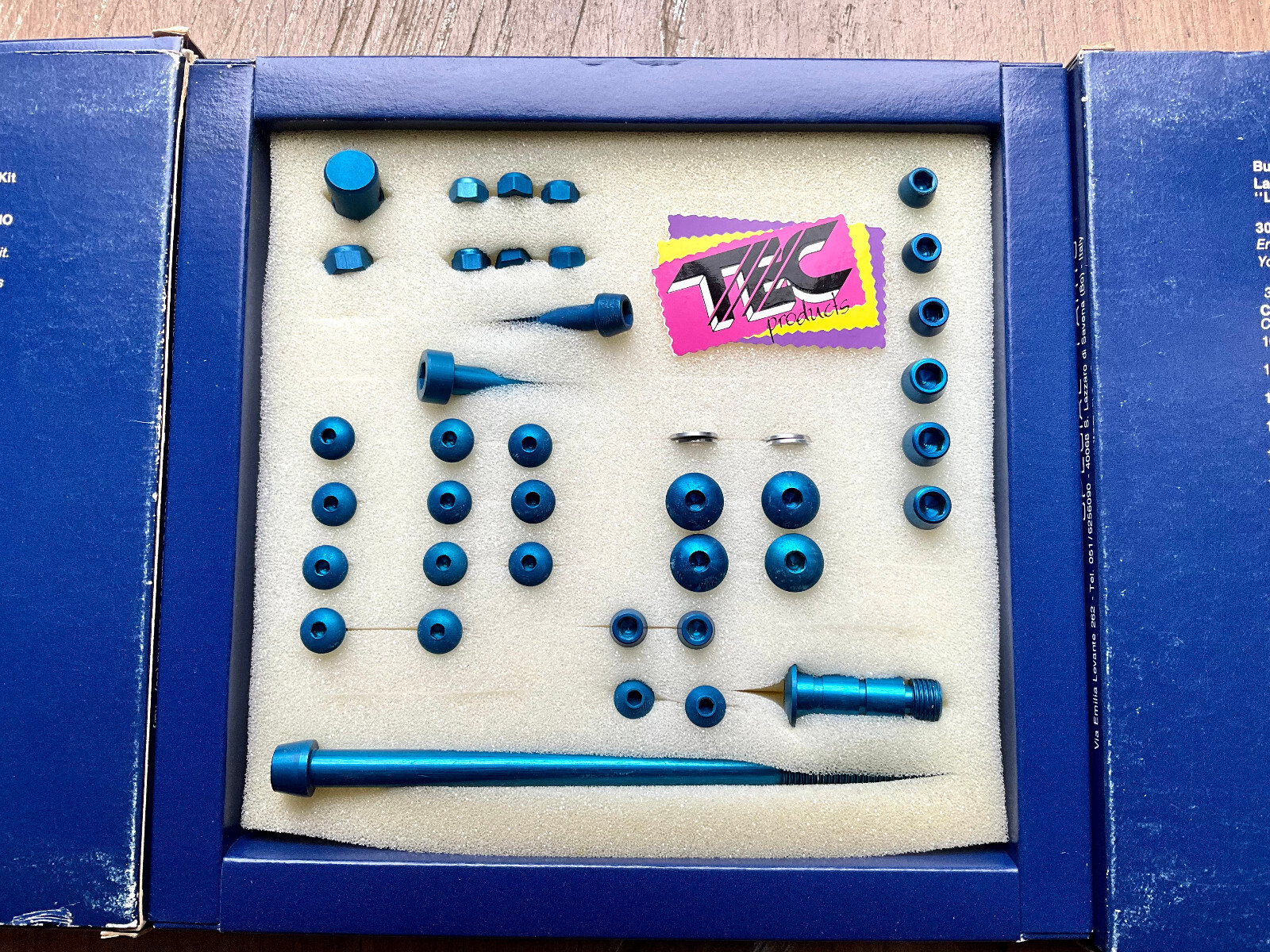 NOS TEC light AL blue screws nuts/bolt kit/set Shimano XTR old school vintage MTB