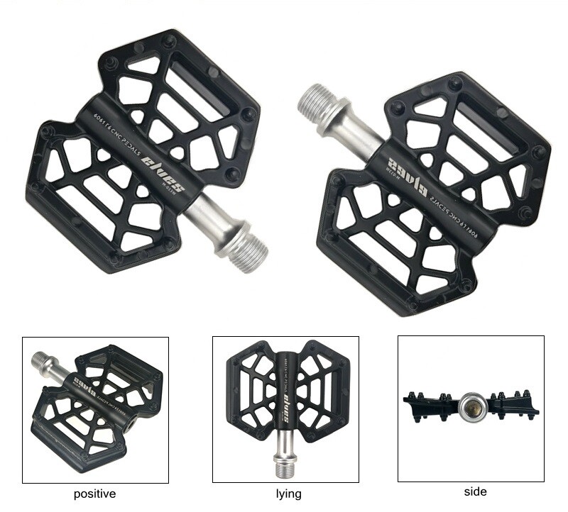 Magnesium Road MTB Mountain Bike XC Bicycle Pedal Flat Cycling Pedals Black