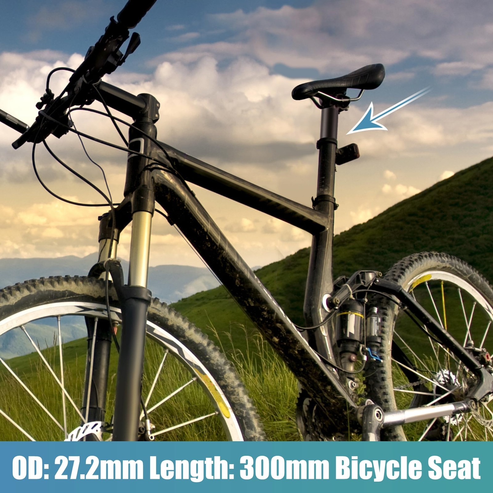 X AUTOHAUX 27.2x300mm Bike Seat Post Aluminum Alloy Bicycle Seatpost Mountain…