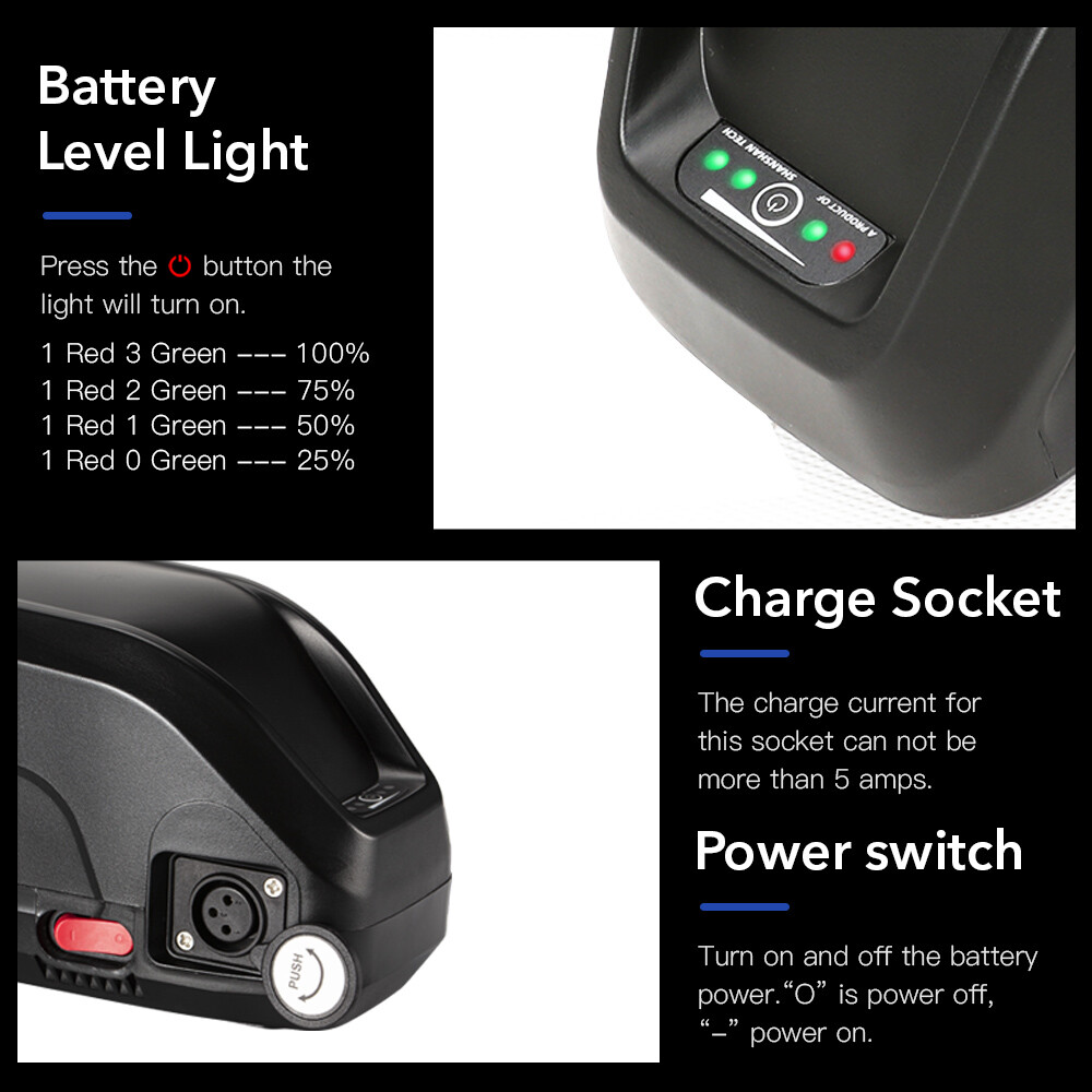 48V 13Ah 1000W Hailong Ebike Battery Electric Bike Lithium Ion Battery