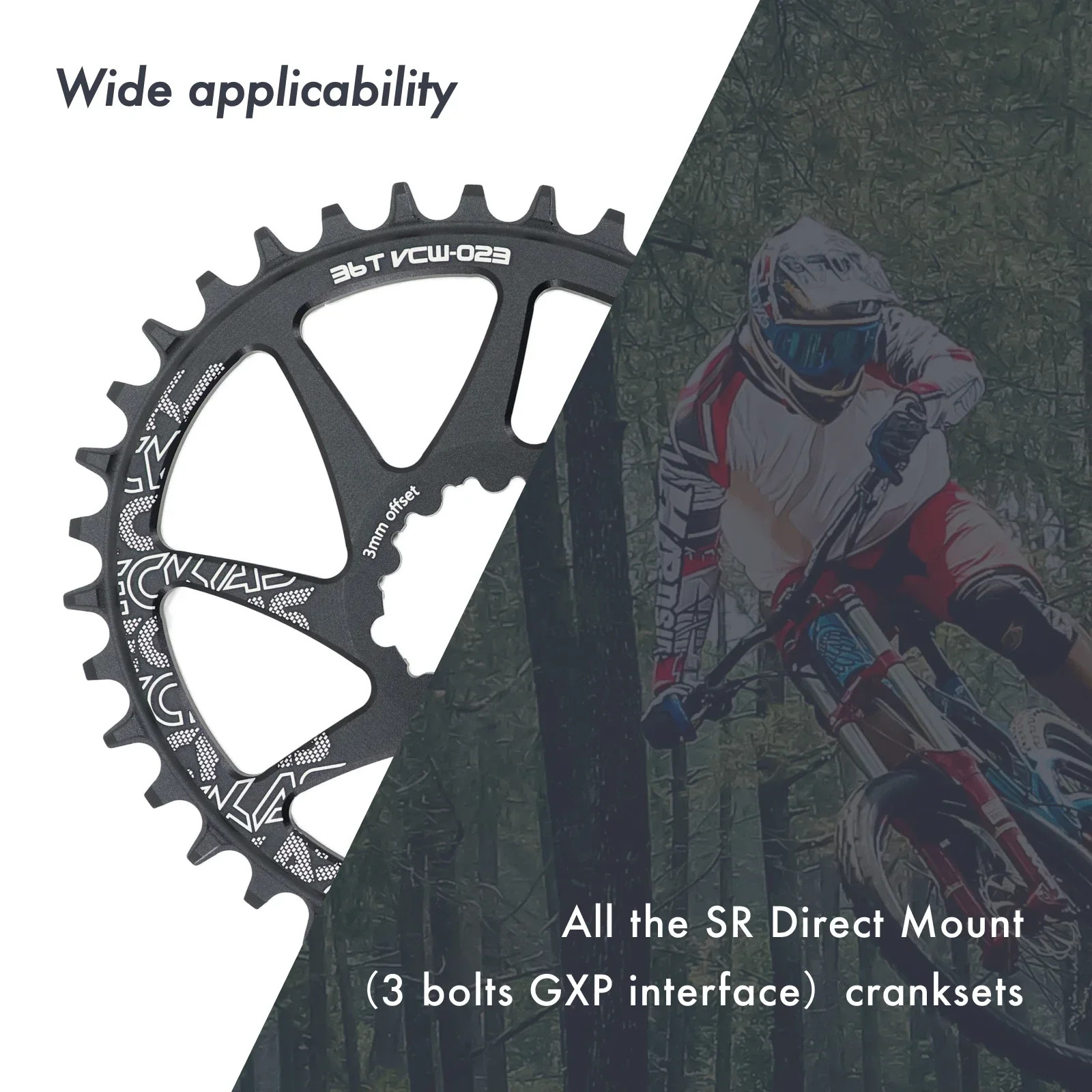 Deckas Oval MTB Chainring 28T-38T Direct Mount 3/6mm Offset SRAM Eagle XX1 X01