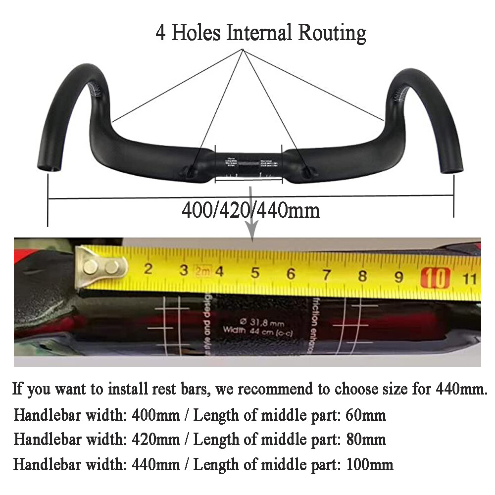 31.8 Road Carbon Handlebar Break Winding Reduce Resistance Drop Bar Handle Bars