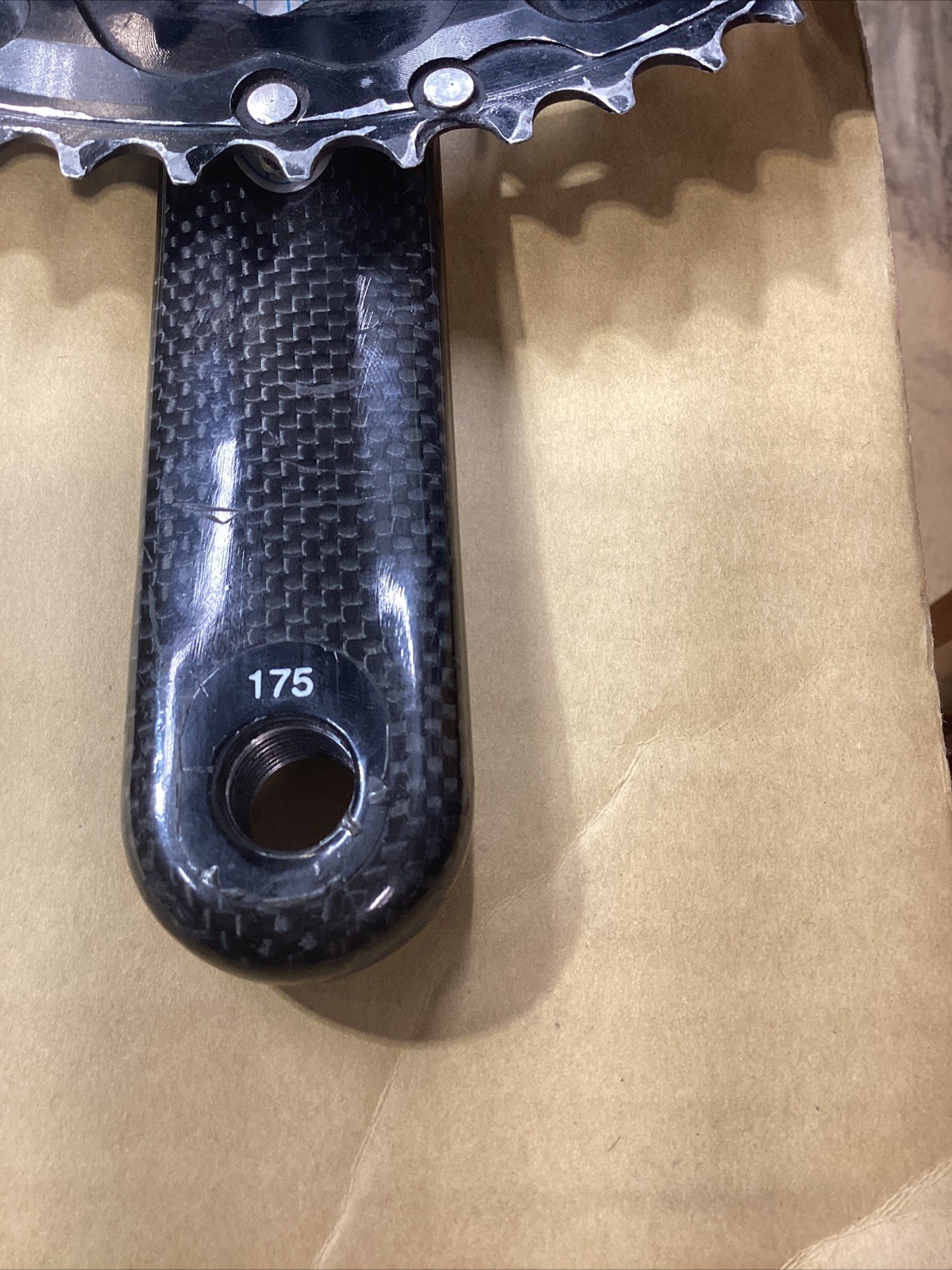 FSA K-FORCE CARBON CRANKSET DOUBLE 53-39 TOOTH 10 OR 9 SPEED 175 MM W/ BRACKET