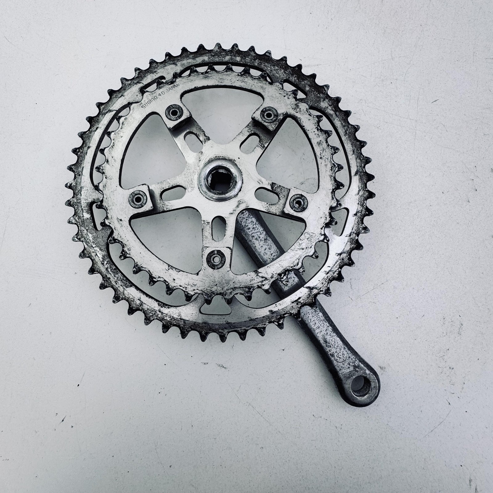 Vintage Sugino Super Maxy Right Crank 170mm Double 52/40T Silver Road Bike A93