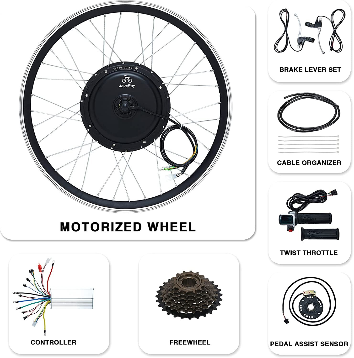 29″ 48V Electric Bicycle Rear Hub Motor Wheel Conversion Kit Rear Wheel 1000W