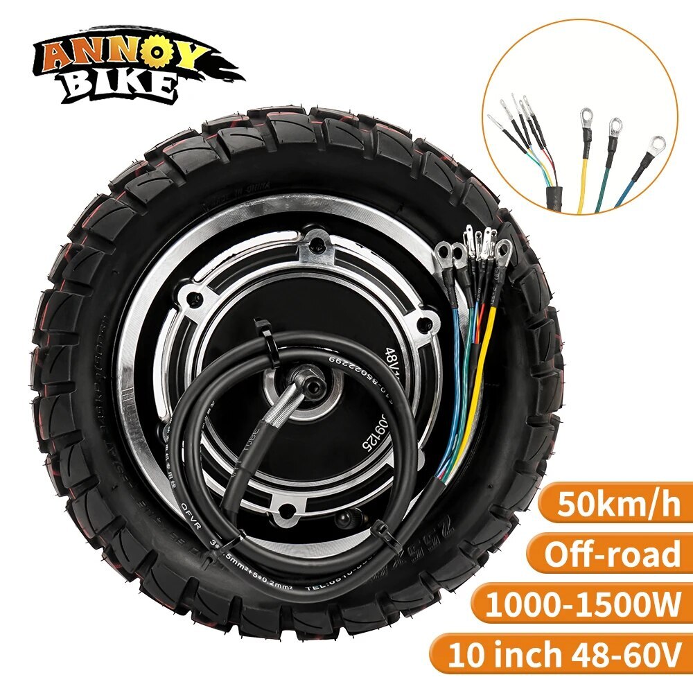 10 inch 48V60V 1000W1500W Off-road Tire Hub Motor Scooter Driving Motor