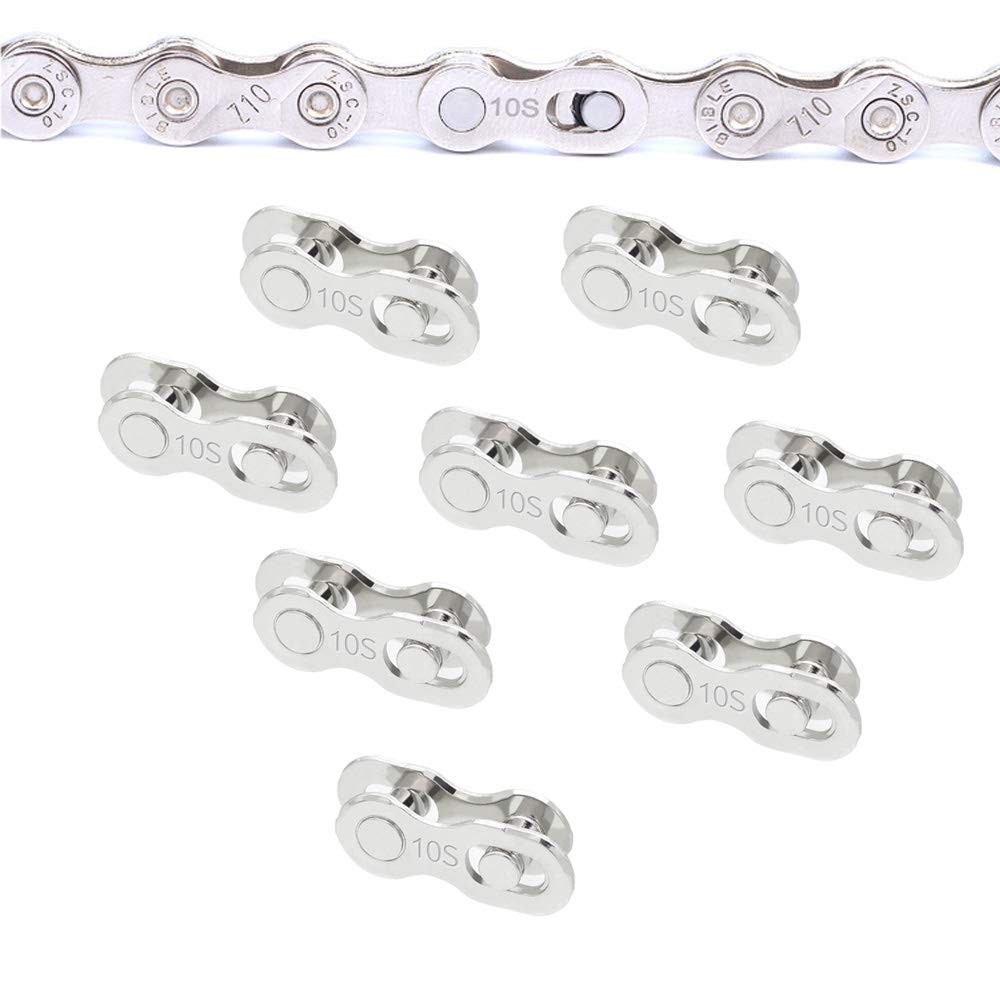 8 Pairs Reusable Bicycle Missing Link for 6, 7, 8, 9, 10,11,12 Speed Chain (1…