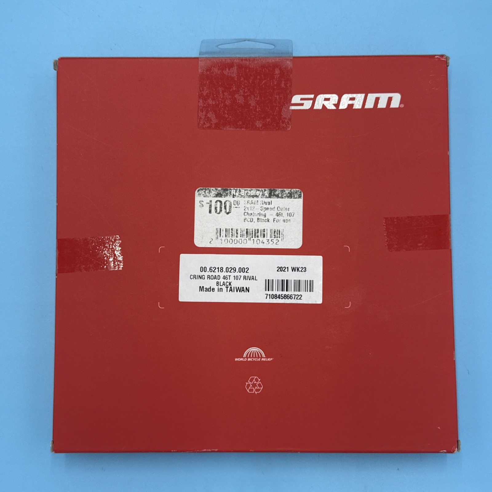 SRAM Rival 2×12-Speed Outer Chainring 46t 107 BCD Black for use with 33t Inner