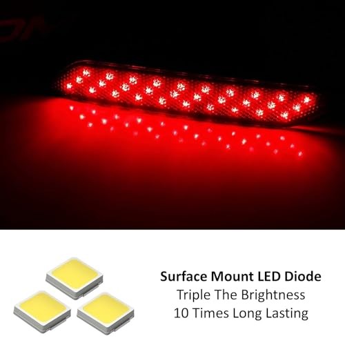 60-SMD LED Bumper Reflector Lights Compatible With 2013-2015 Honda Smoked Lens
