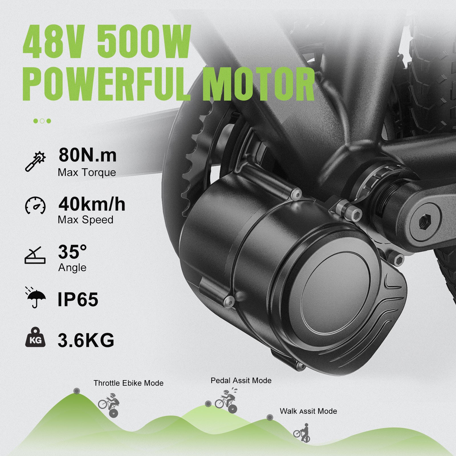 48V 500W/ 750W 68-73MM Mid Motor Kit DIY Electric Bike Conversion Torque Kits