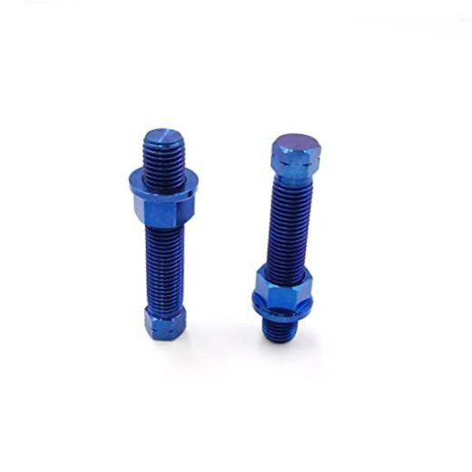 Blue Titanium Alloy Chain Adjuster Bolt – 1 Pair M8*1.25 – M8*1.25 Motorcycle