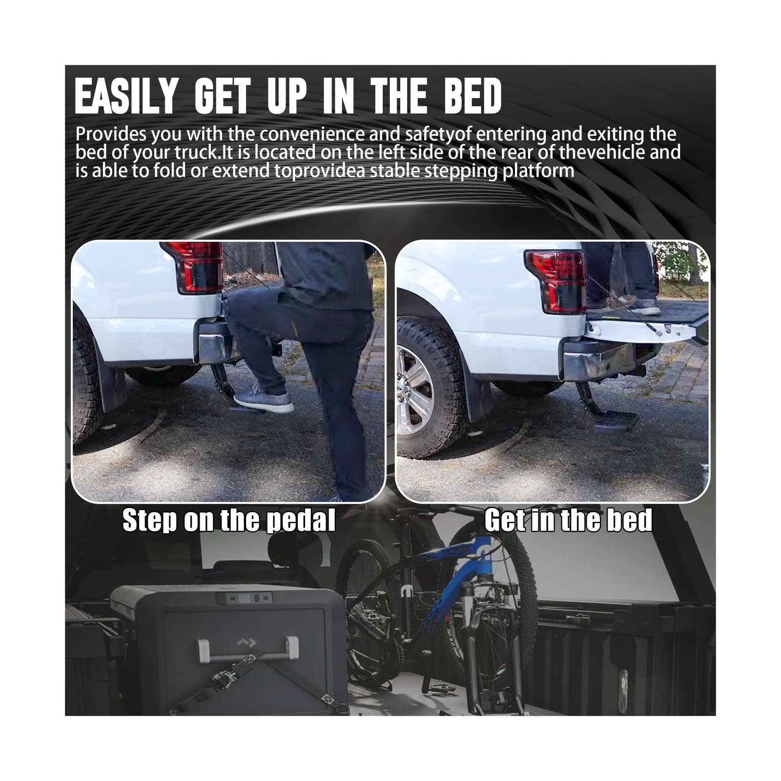 Rear Bed Step Retractable Bumper Truck Tailgate Step Compatible with Toyota T…