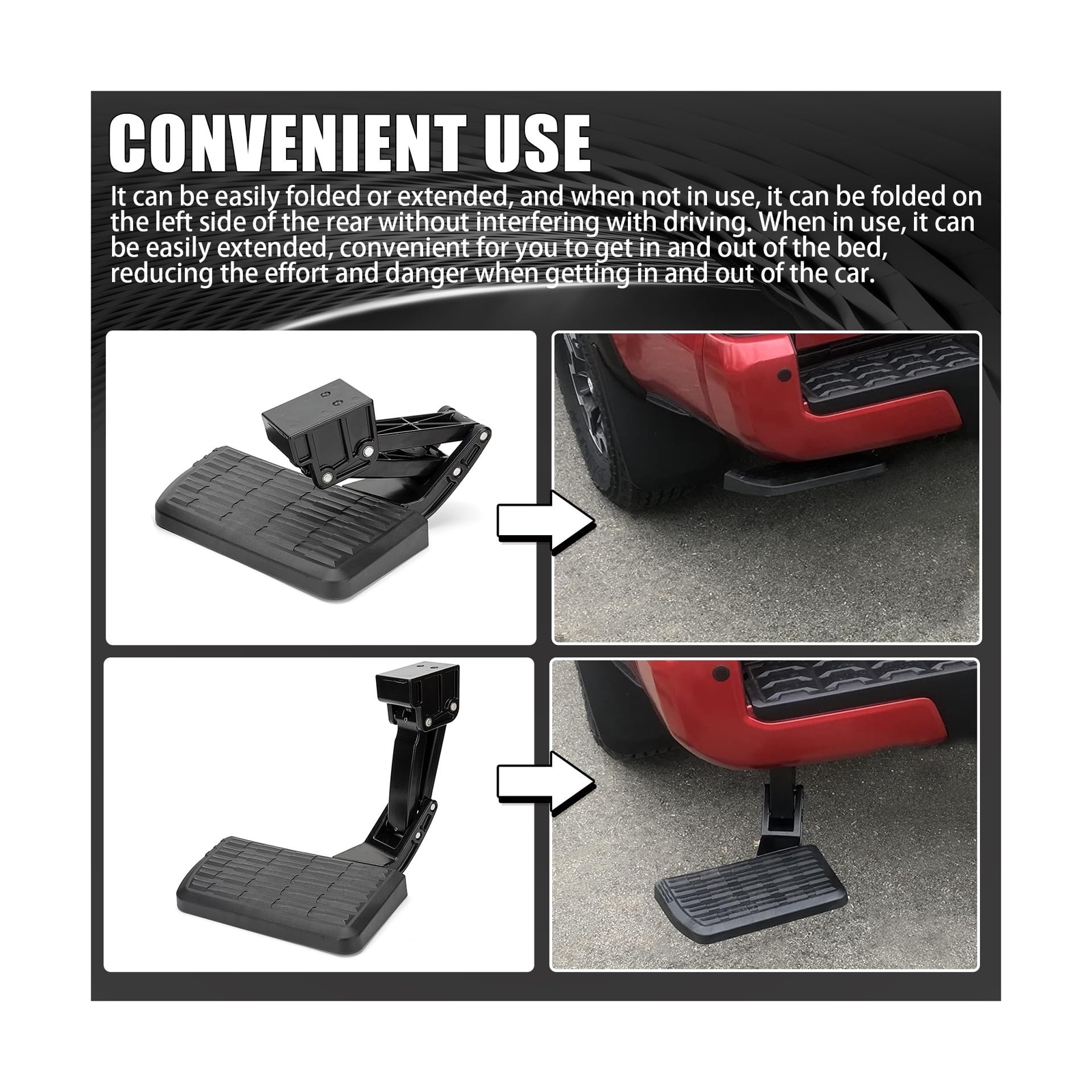 Rear Bed Step Retractable Bumper Truck Tailgate Step Compatible with Toyota T…