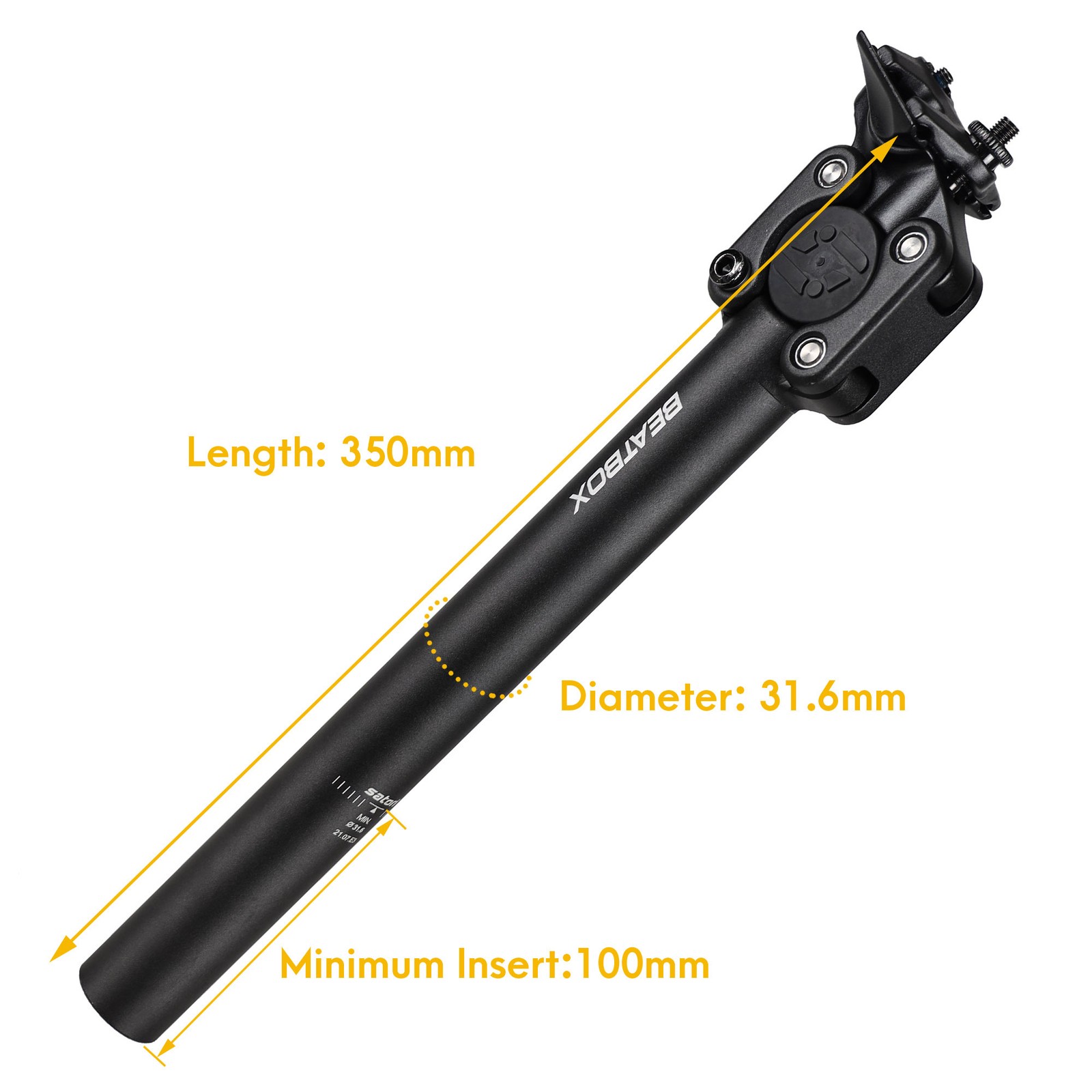 SATORI Beatbox Mountain Road Bike Suspension Seat Post 31.6 x 350mm