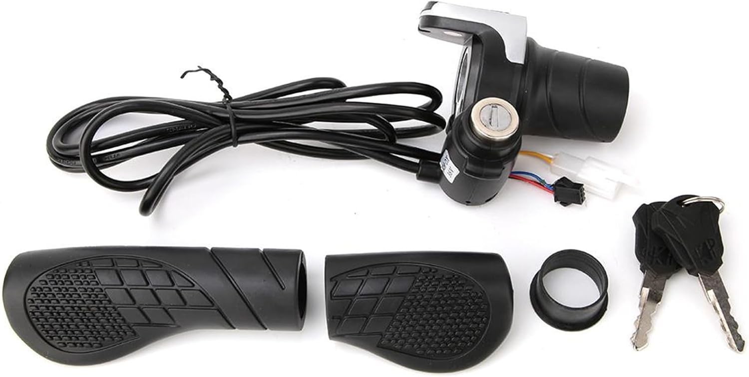 36V Electric Bike Throttle with LCD Display, Twist Grip Handlebar Controller …