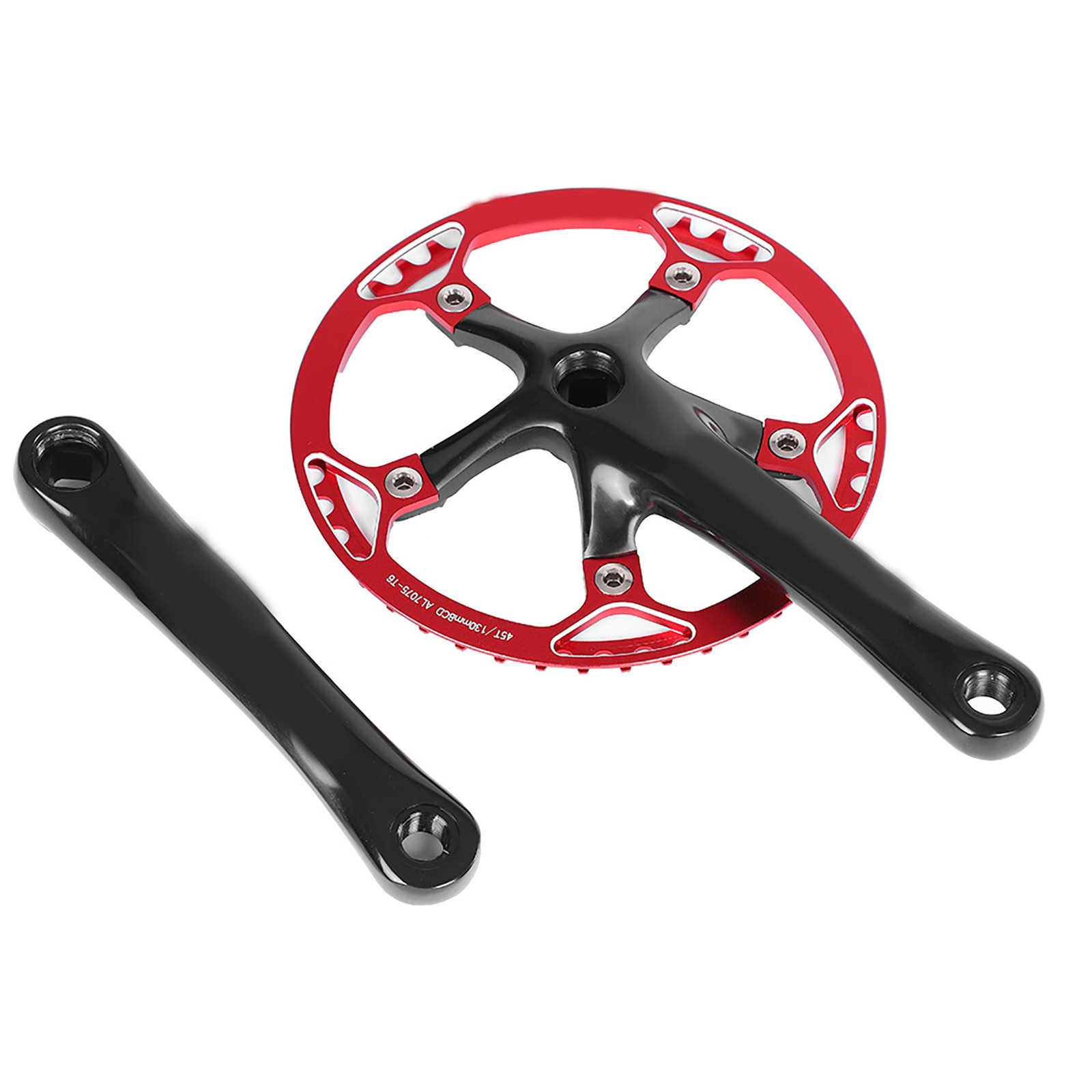 Meijun Bike Crankset 170mm Bicycle Chainwheel Chain Set 45T 47T (black Red