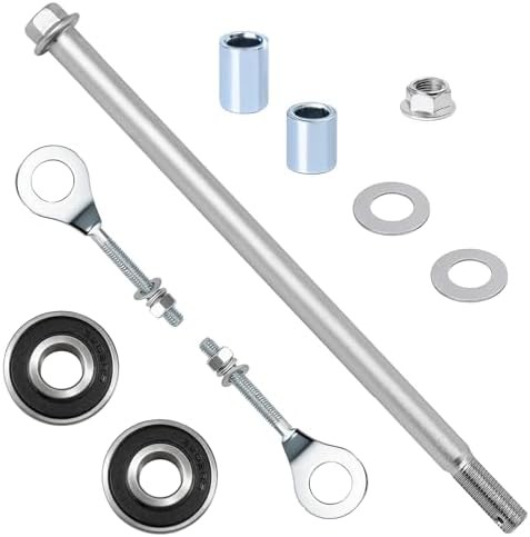 Mini Bike Rear Axle Kit 15mm*225mm(0.59″x8.86″) with Chain Adjusters – for Colem