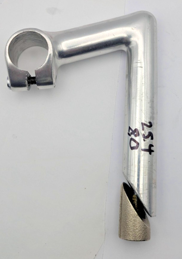SR ROYAL FORGED QUILL STEM JAPAN 22.2 CLAMP 25.4MM 80MM SILVER ALUMINUM SAKAE
