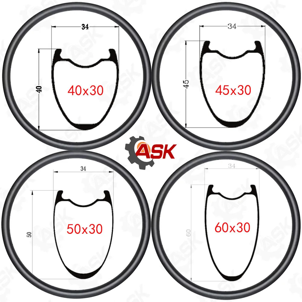 700C Symmetry Disc/V-brake Tubeless Carbon Road Bike Rims Matte/Glossy Finish