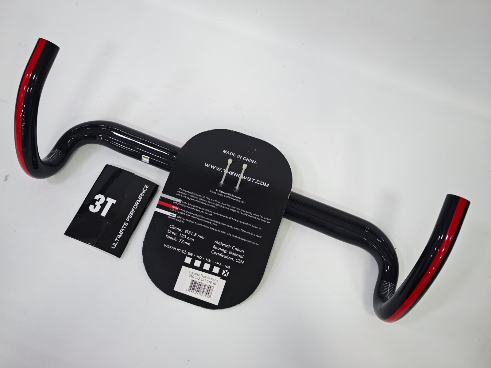 3T Handlebar Ergonova Team Carbon RedBlack 31.8mmx460mm (46cm)