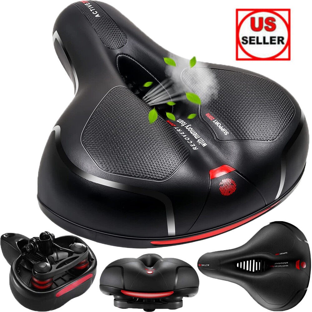Comfort Bike Seat Cushion Soft Gel Extra Wide Big Bum Bicycle Saddle Pad Sporty