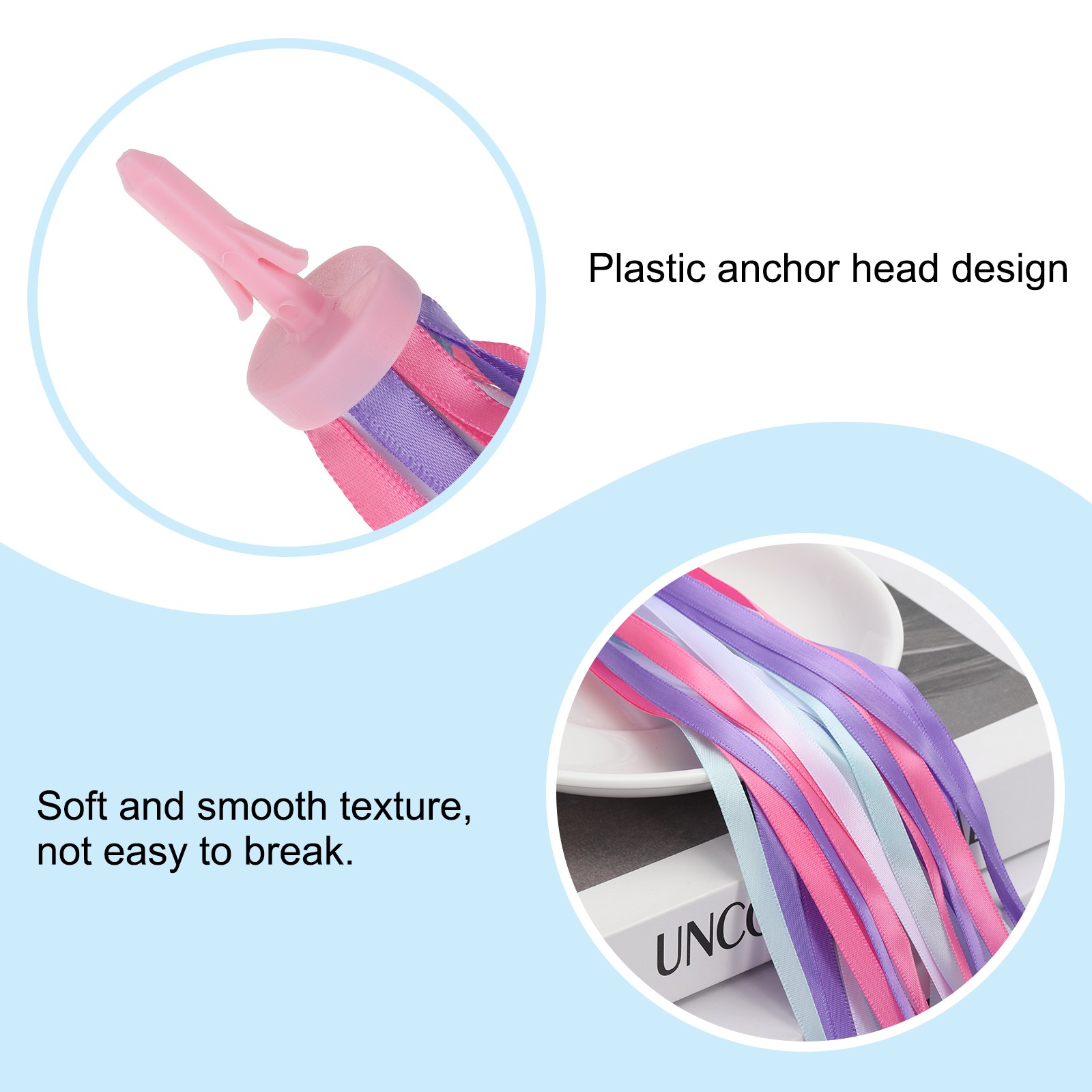 Bike Streamers Scooter Handlebar Tassels Grips Ribbon Purple Pink New