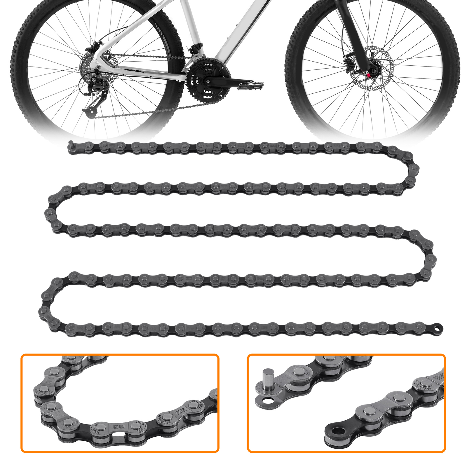 6/7/8 Speed 116 Links Bike Chain for Road Bicycle Chain Mountain Bike Chain