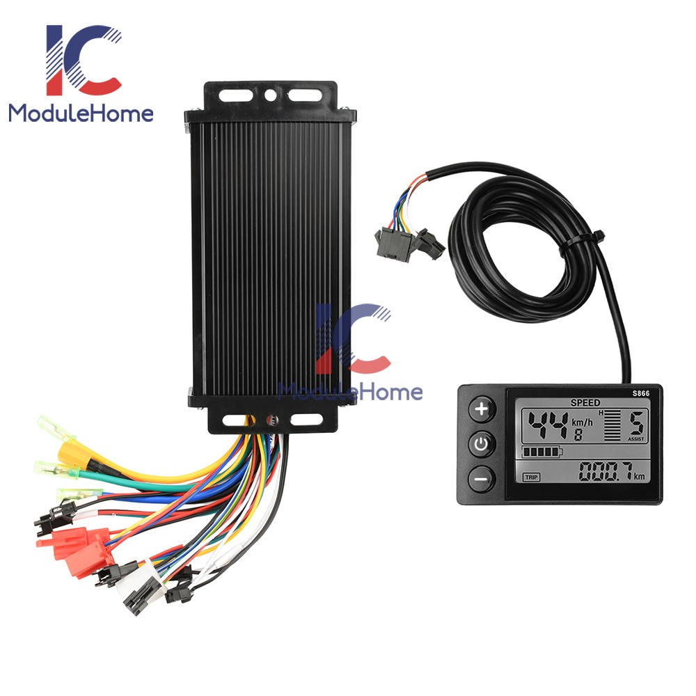 36V48V64V 30A Sine Wave Brushless Motor Controller 750-1500W Driver S866 LCD
