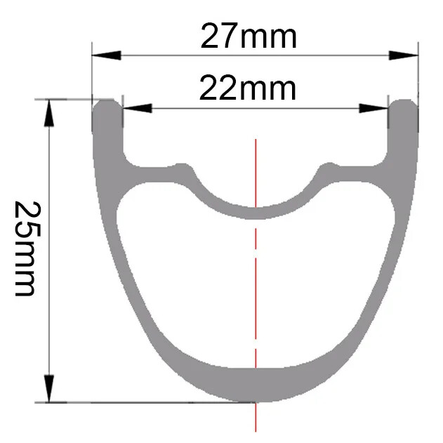 29er 25*27mm MTB XC Mountain Bicycle Tubeless Carbon Rim UD Matte Glossy Ring