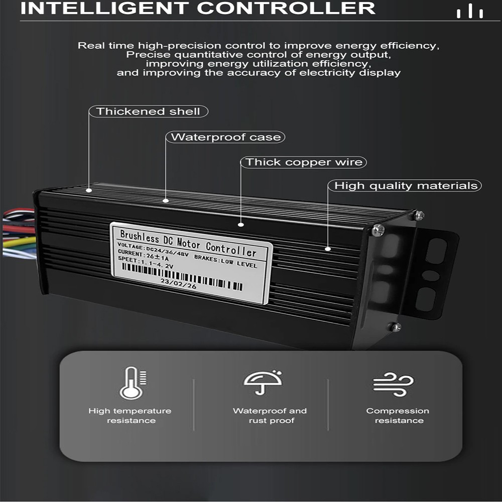 E-bike Electric Bicycle Controller 12V/24V/36V/48V/60V/72V 17A/26A/30A 250-1000W