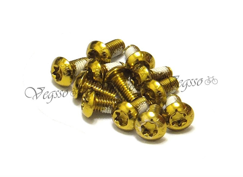 NEW MOWA DISC BRAKE ROTOR BOLTS SCREWS M5x10mm 12pcs, GOLD