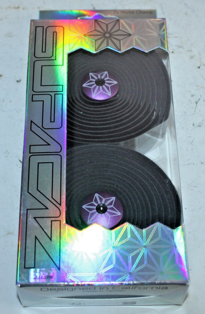 Supacaz Super Sticky Kush Handlebar Bar Tape Bike Wrap Bar End Plugs Purple