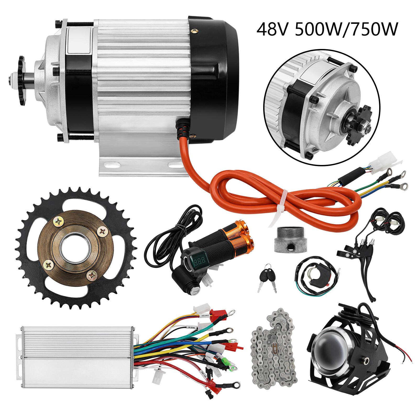 Electric Bicycle Bike Tricycle Rickshaw Brushless Motor Controller Kit 48V 500W