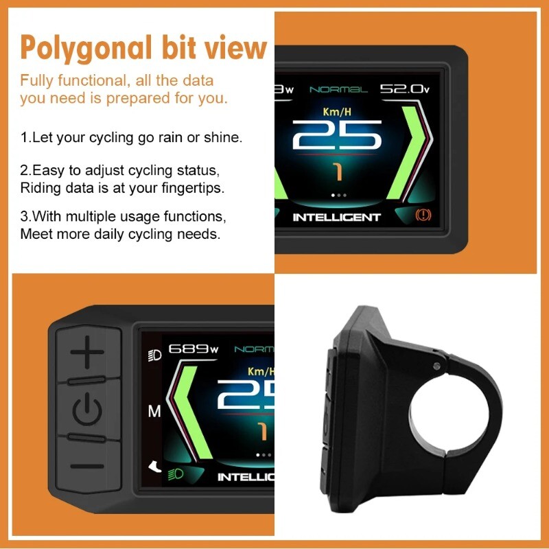 600C LCD Display 5 Pin Waterproof Female Connector for Mid Motor Hub Motor Kits