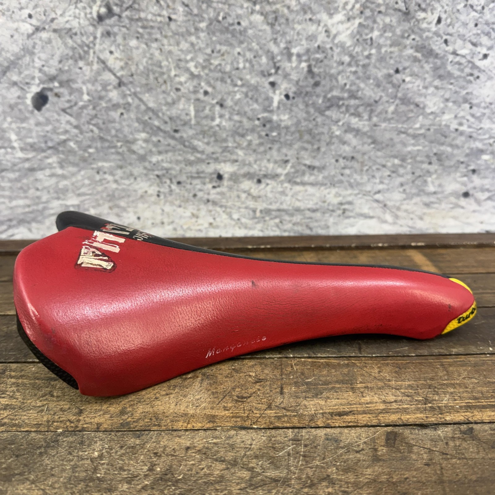 Vintage Selle Italia Turbo Matic 2 Saddle Seat Red Yellow 135mm Carbon MTB