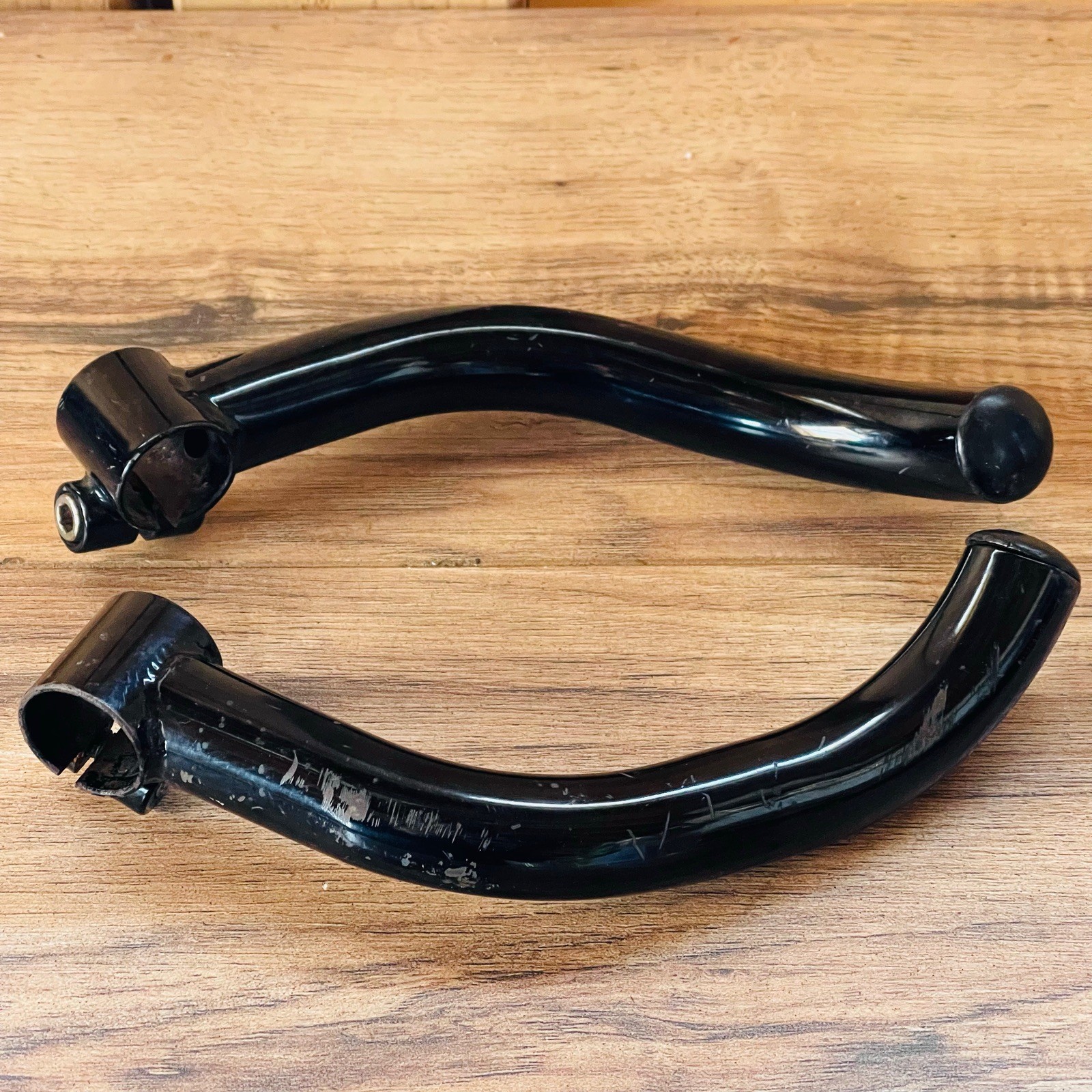 Vintage Salsa Mangos de Amor Bar Ends Chromoly Steel Multi Bend Ergo Black