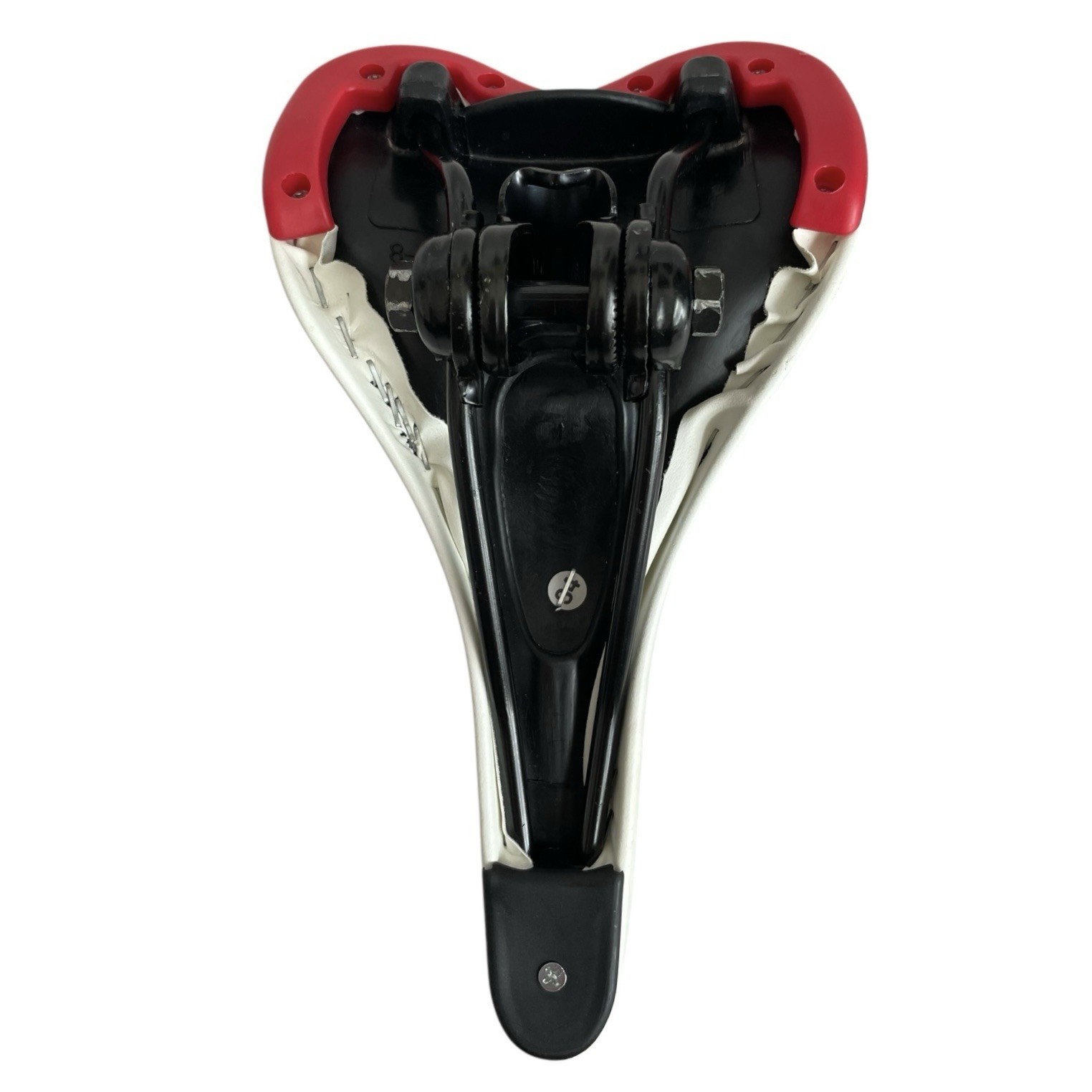 VELO Comfort Hybrid Bike Saddle White Red Accents Steel Synthetic Leather New