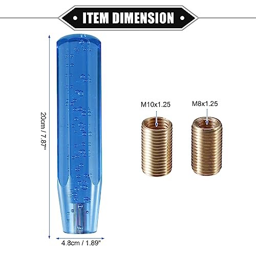 Gear Shift Knob Stick, 20cm Faux Crystal Transparent Bubble Gear Shifter Blue
