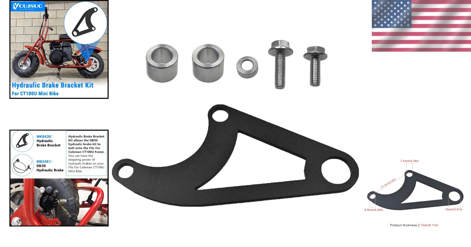 Hydraulic Brake Bracket Kit for Coleman CT100U Mini Bike – Easy Installation