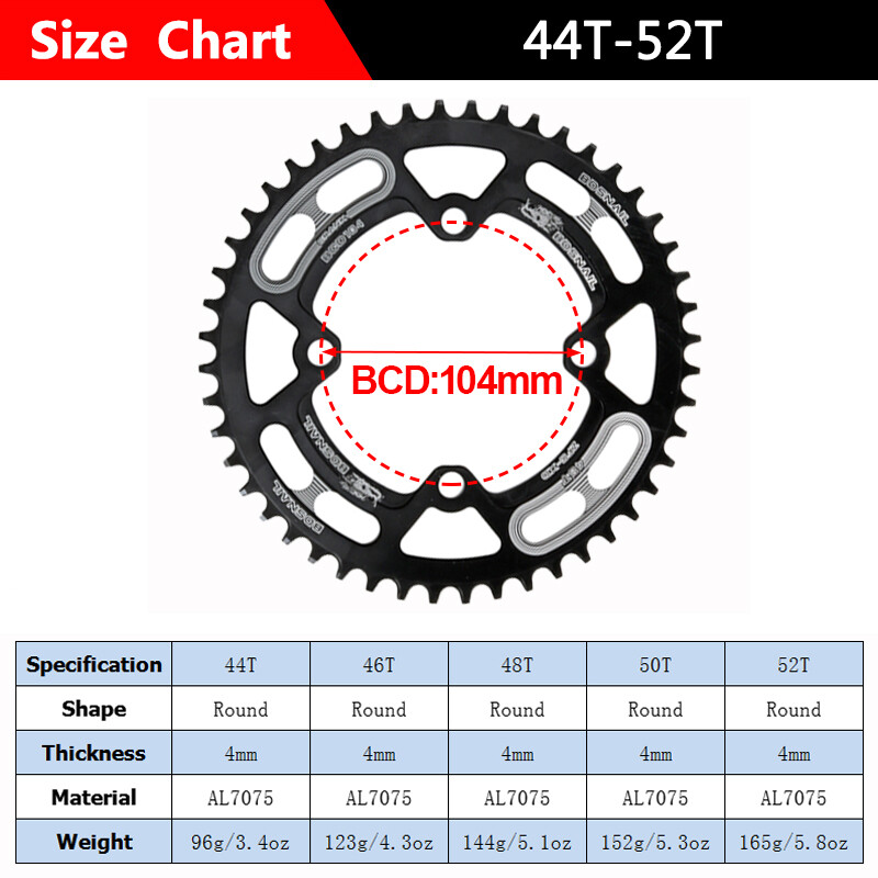 104/110/130 BCD 30-58T MTB Folding Road Bike Chainring 6-11S Bicycle ChainWheel