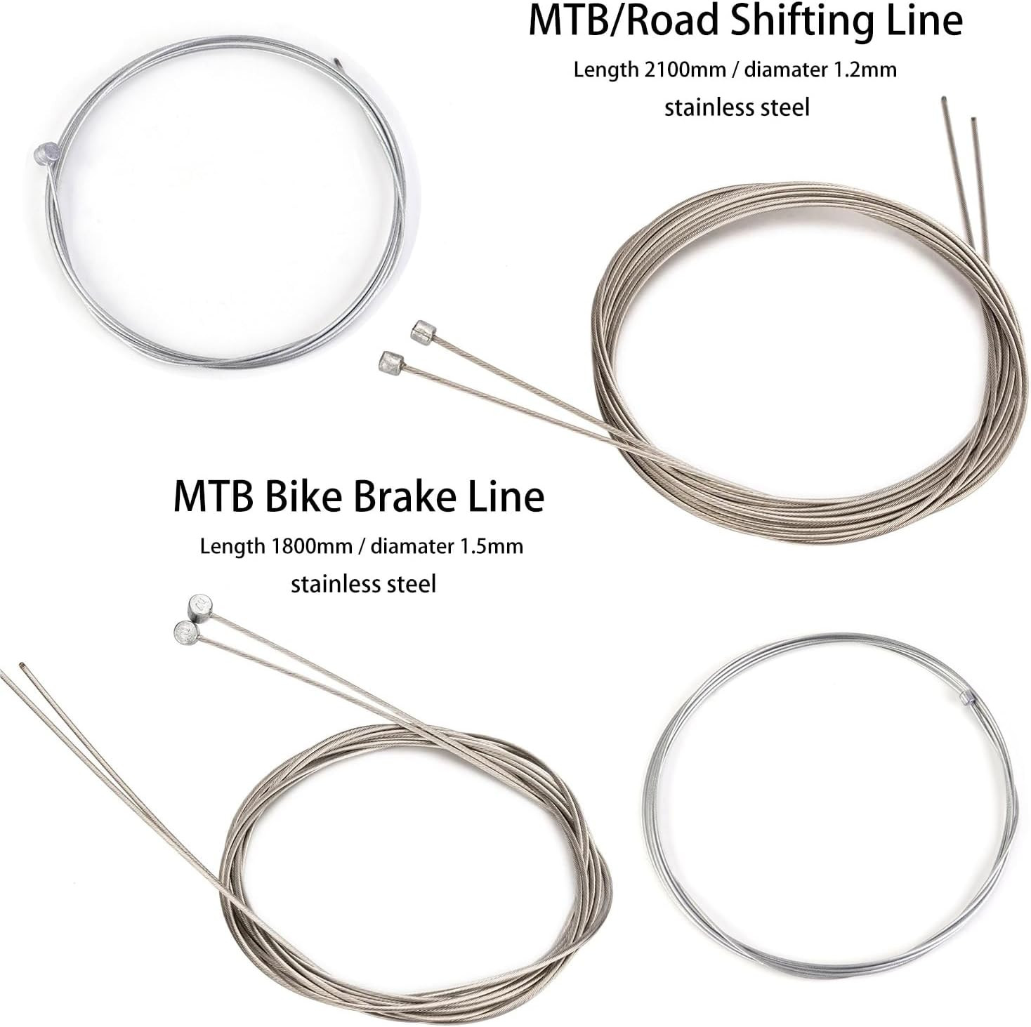 Universal 12 Pack Bike Brake and Shifter Cable Set for Shimano SRAM
