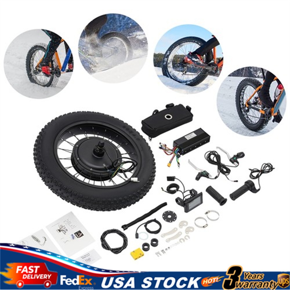 20in Rear Wheel 48V 1500W Electric Bicycle Ebike Conversion Kit Hub Motor LCD