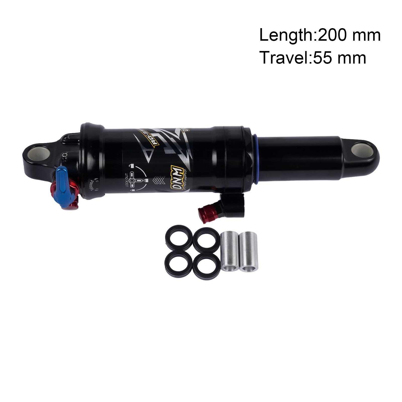 Dual Air Shock Mountain Bike Bicycle Suspension Rear Shock 165/190/200mm for MTB