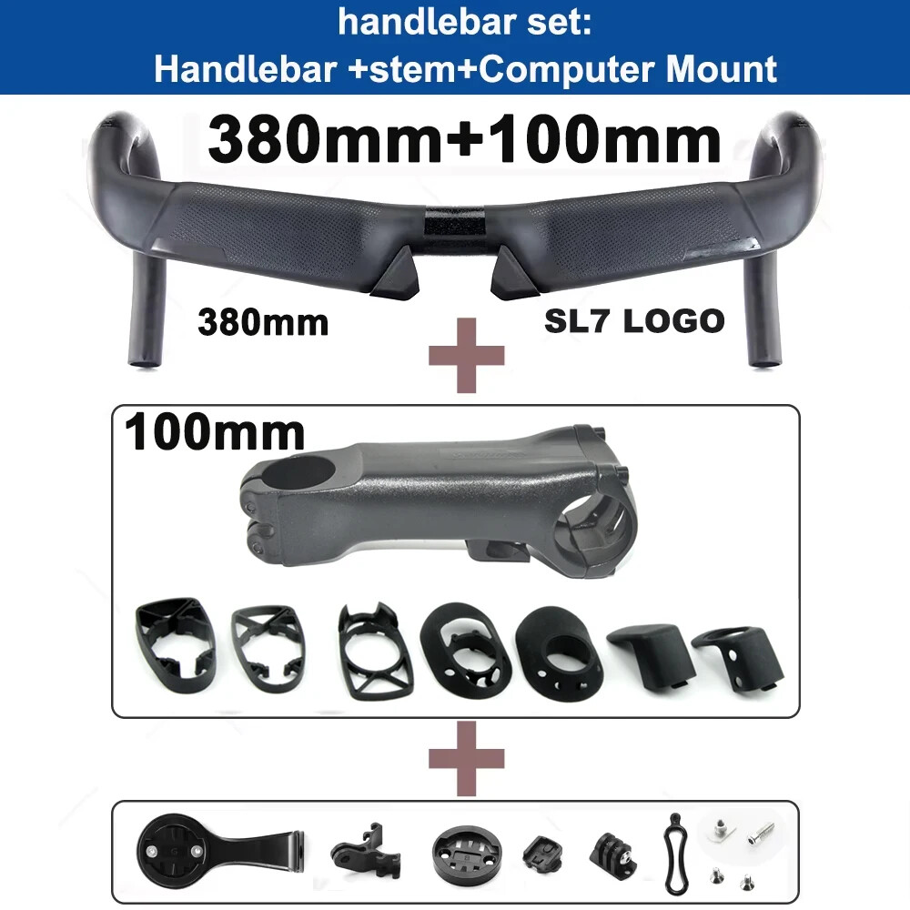 Road Bike Integrated Handlebar Carbon Handlebars Matte 31.8mm 400/420/440mm
