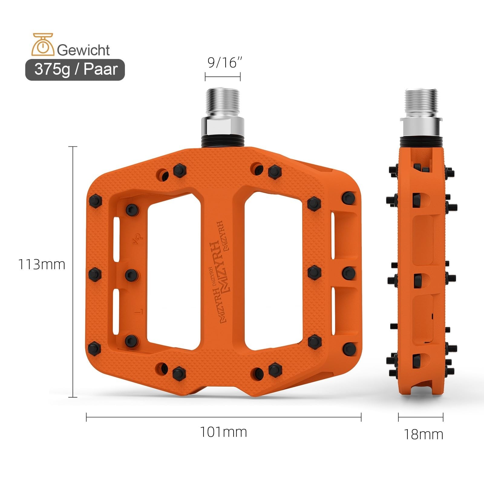 MTB Bicycle Pedals Nylon 3 Bearing Composite 9/16 Mountain Bike Pedals High Strength …