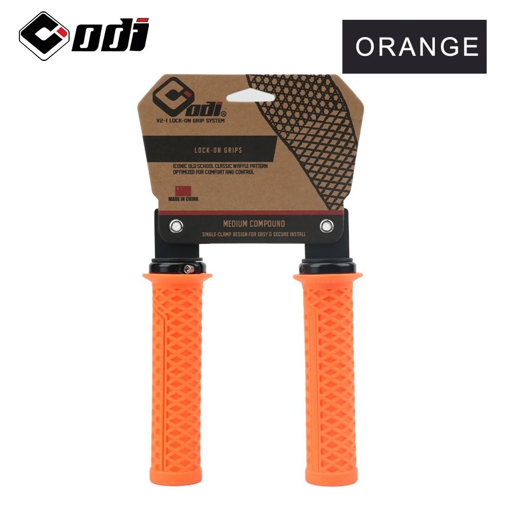 ODI VS-21 MTB Handlebar Grips Lock-On Silicone Waffle Pattern Anti-Slip 130mm