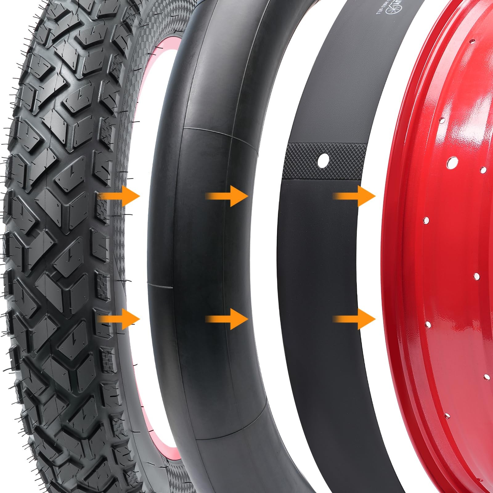 20×4 Fat Bike Rim Tape Liners 2 Pcs PVC HeavyDuty Tire Protector Black