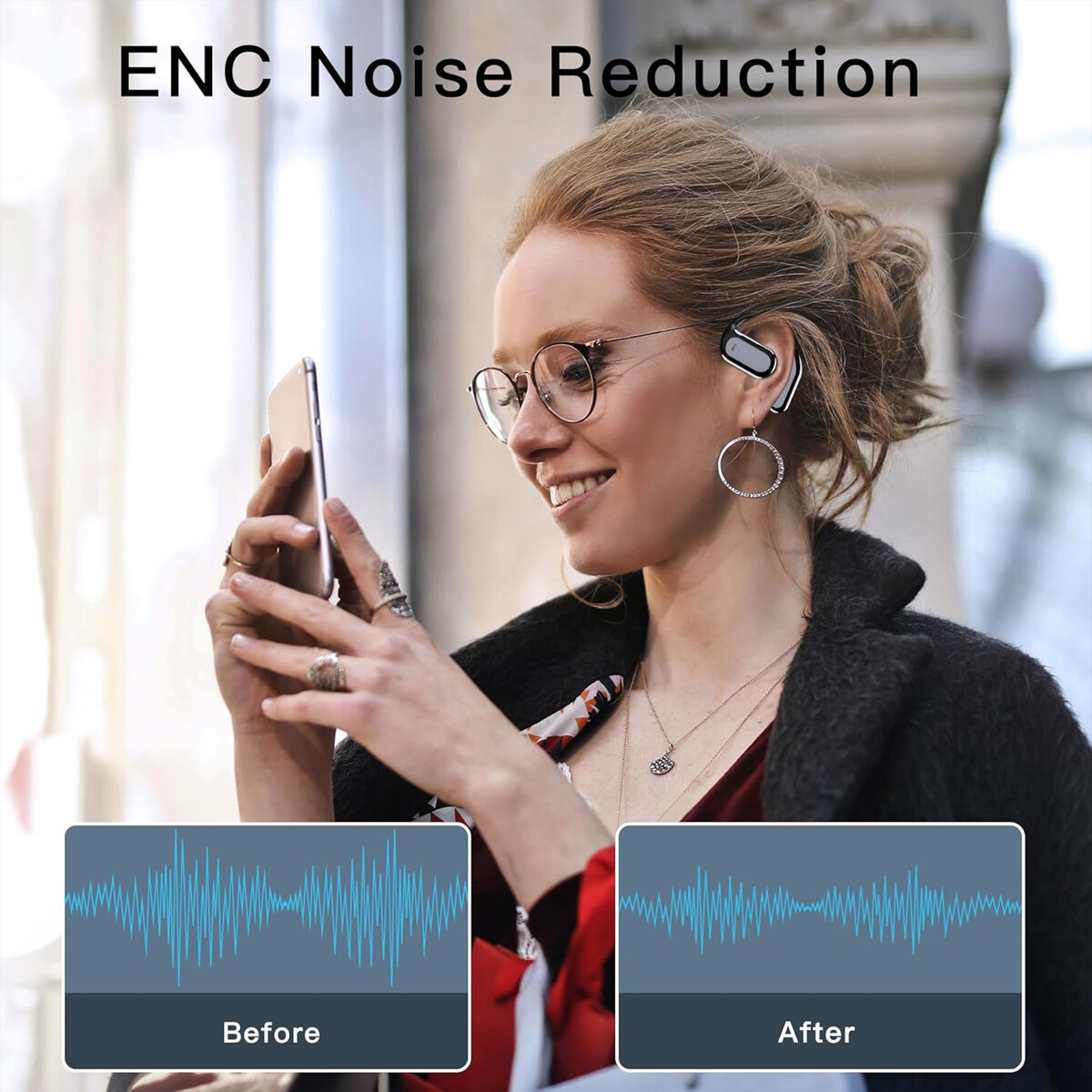 Open Ear Bluetooth 5.4 Headphones Wireless Earbuds Sport Over Earphones Ear Hook